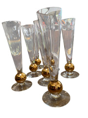Orrefors Noble Champagne Flute set of Seven