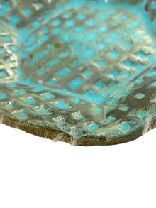 Turquoise and Black Circular with Hexagon Textured Catchall