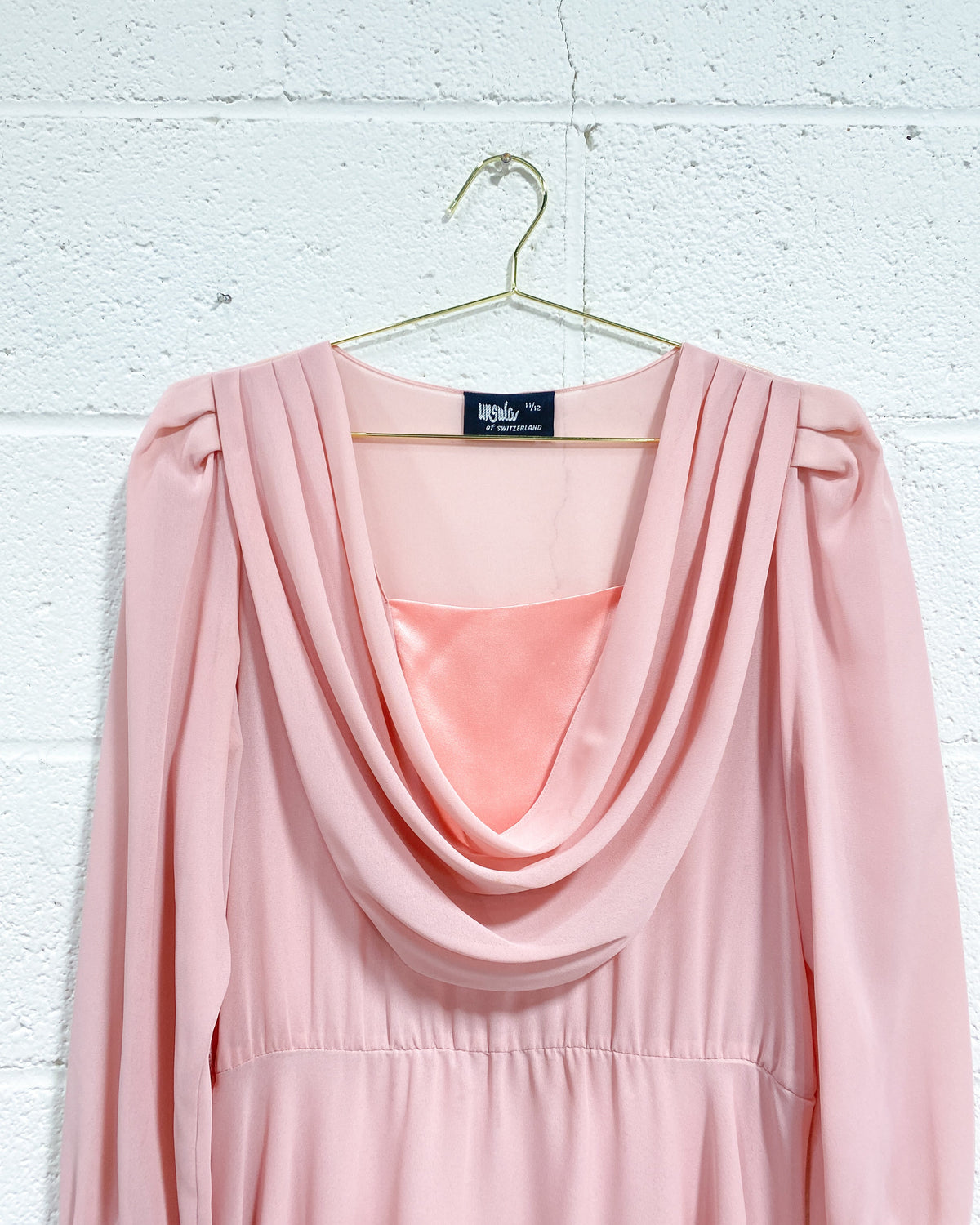 Vintage Ursula of Switzerland Pink Chiffon Dress (11/12)