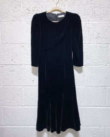 Vintage Black Velvet Dress (9)