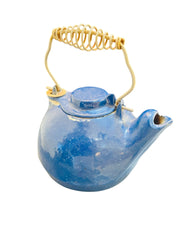 Blue Enamel over Cast Iron Kettle
