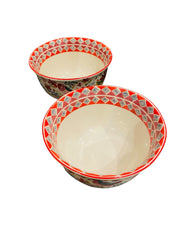 Pair of Jennifer Orkin Lewis Handp Painted Bowls
