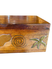 Solid Wood and Brass Star Fish Trinket Box