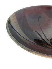Studio Pottery Stoneware Bowl in Navy Blue and Deep Purple