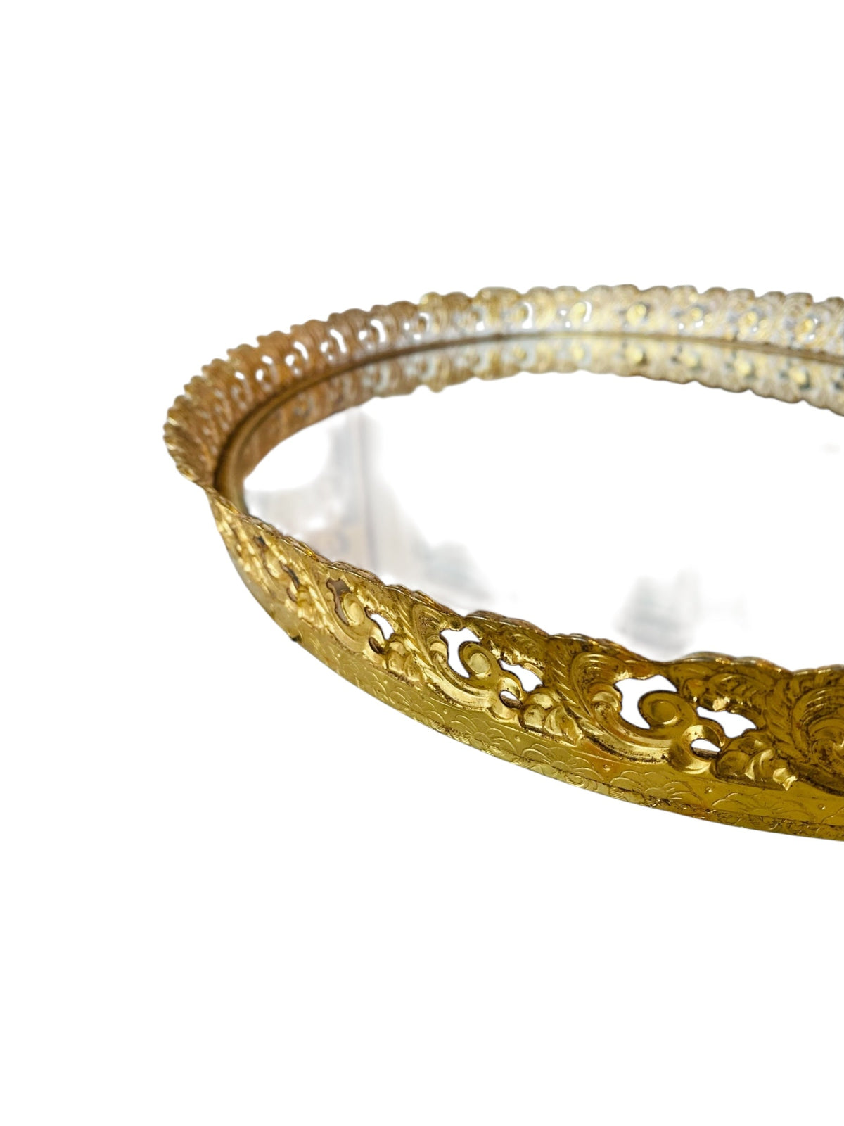 Ornate Gold Oval Perfume Tray
