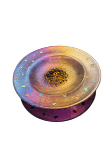 Beautiful Iridescent Infused Glass Bowl