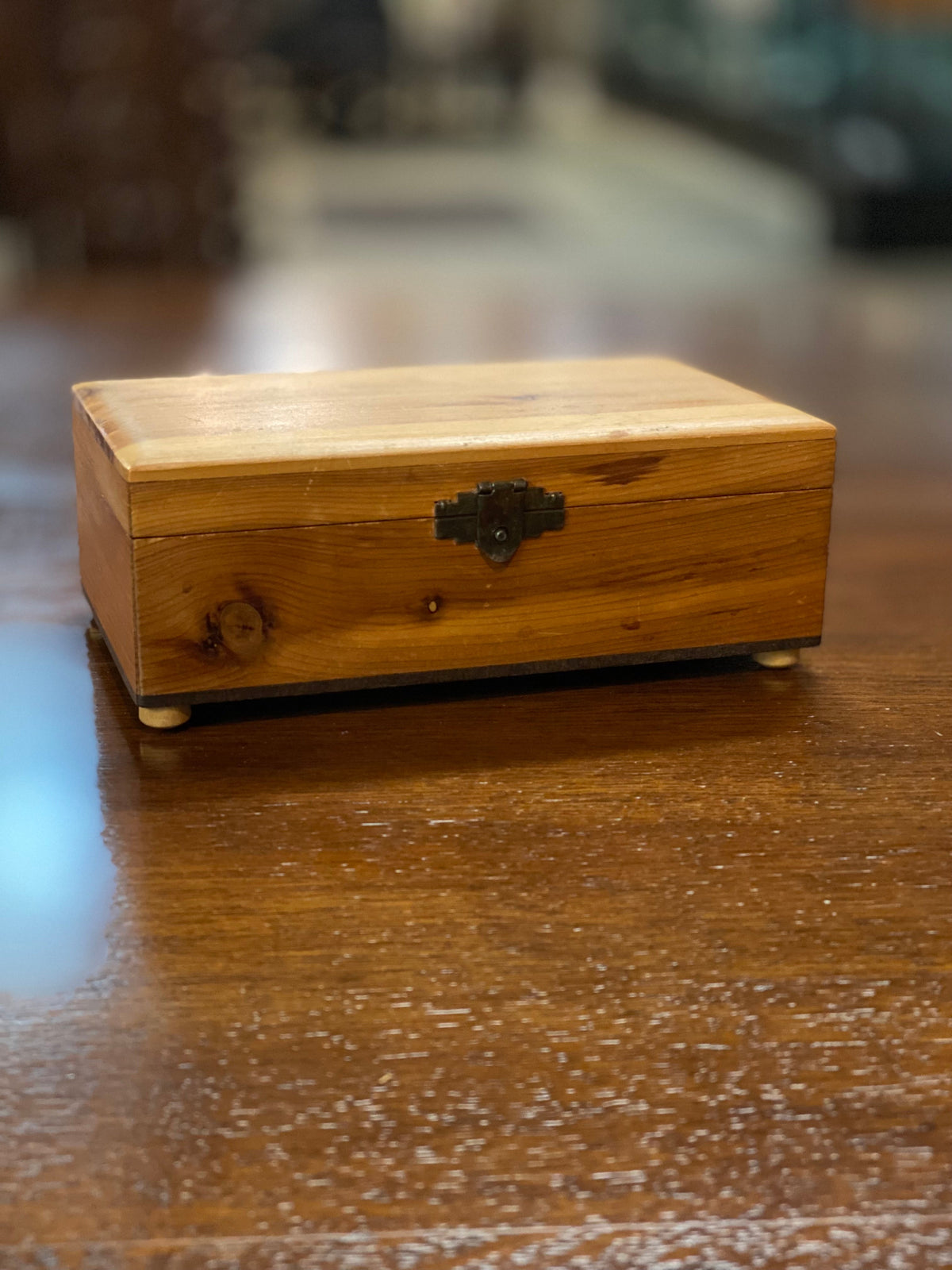 Vintage Trinket Box with Green Liner
