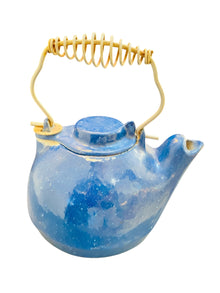 Blue Enamel over Cast Iron Kettle