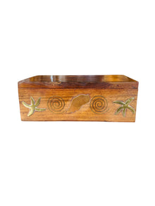 Solid Wood and Brass Star Fish Trinket Box