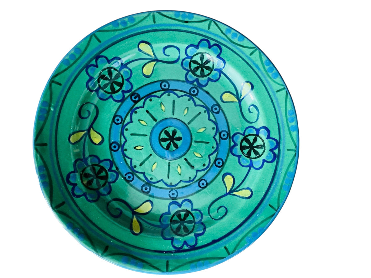 Set of Four Distinct Beautiful Hand Painted Floral Plates from Hungry
