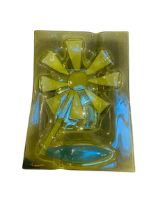 Mid Century Higgins Glass Infused Flower Ashtray