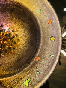 Beautiful Iridescent Infused Glass Bowl