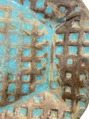 Turquoise and Black Circular with Hexagon Textured Catchall