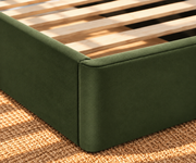Astrid Velvet Arched King-Size Bed in Olive Green