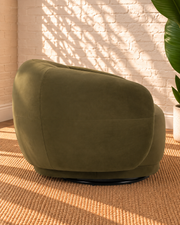 Axel Swivel Accent Chair in Olive Green