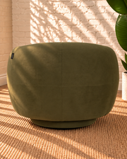 Axel Swivel Accent Chair in Olive Green