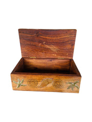 Solid Wood and Brass Star Fish Trinket Box