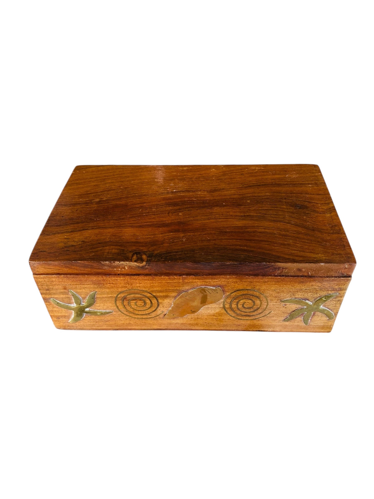 Solid Wood and Brass Star Fish Trinket Box
