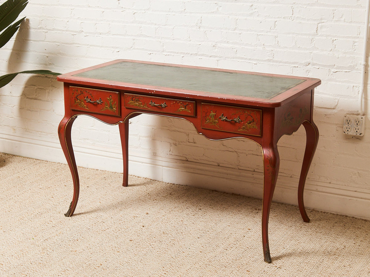 Louis XV Style Chinoiserie Writing Desk by Baker with Matching Chair