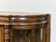 Antique Circa 1900 Bow Front Quarter Sawn Oak China Cabinet Hutch Display