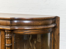 Antique Circa 1900 Bow Front Quarter Sawn Oak China Cabinet Hutch Display