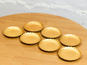 Mid Century Otagiri Golden Japanese Lacquer Ware Floral Shaped Plates - Set of 7