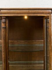 Antique Circa 1900 Bow Front Quarter Sawn Oak China Cabinet Hutch Display