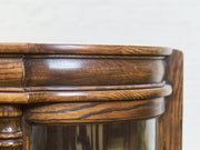 Antique Circa 1900 Bow Front Quarter Sawn Oak China Cabinet Hutch Display