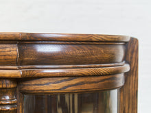 Antique Circa 1900 Bow Front Quarter Sawn Oak China Cabinet Hutch Display