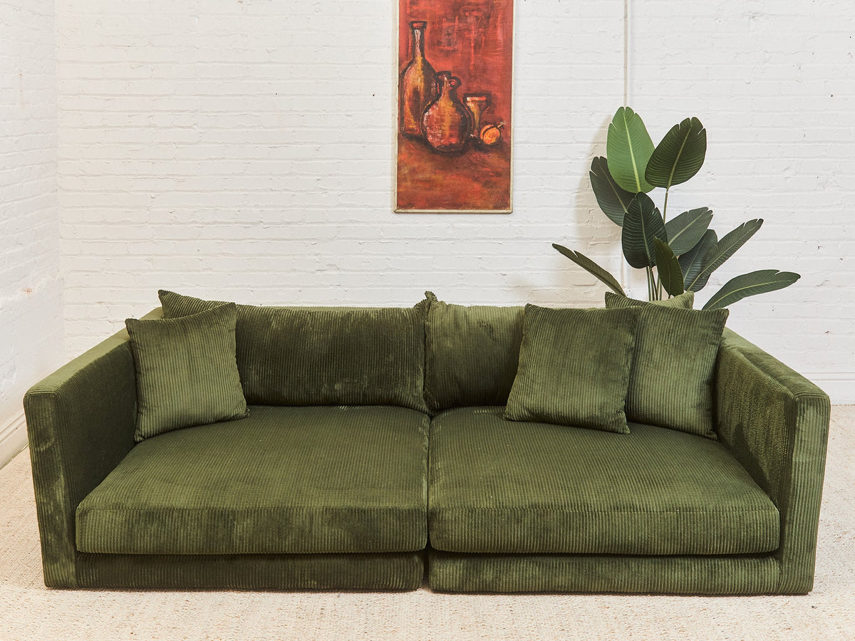Low Profile Corduroy Lounging Sofa