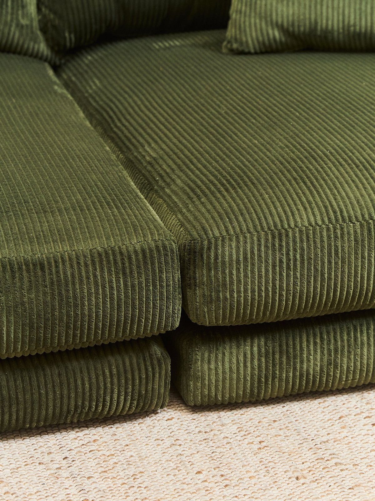 Low Profile Corduroy Lounging Sofa