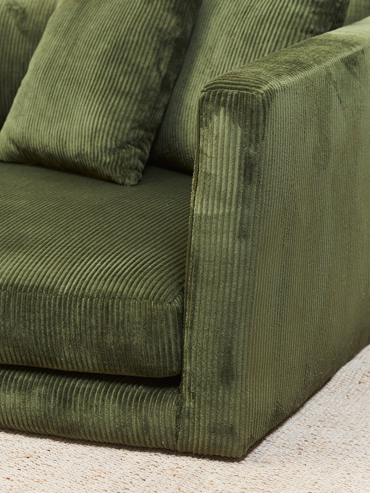 Low Profile Corduroy Lounging Sofa