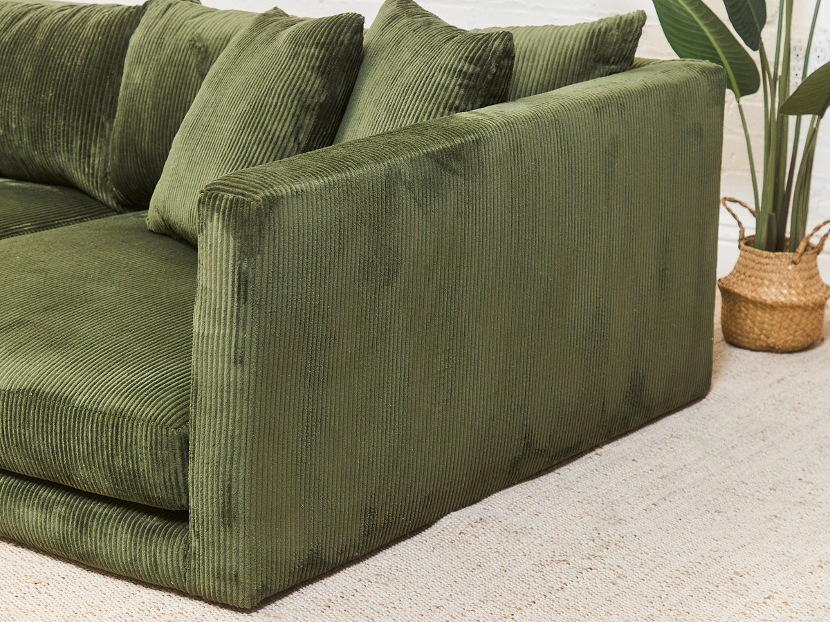 Low Profile Corduroy Lounging Sofa