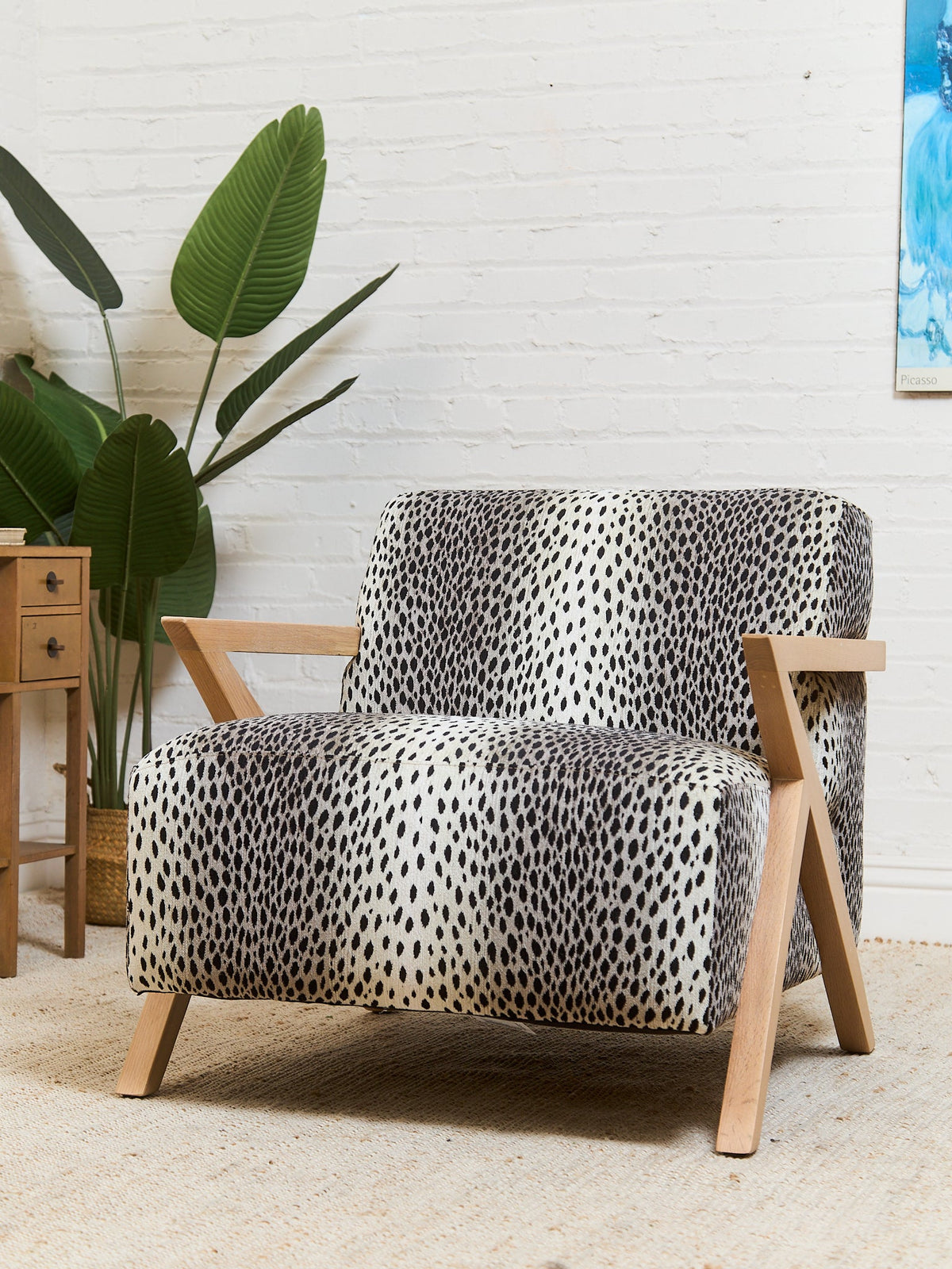 Zephyr Lounge Chair in Cheetah Upholstery