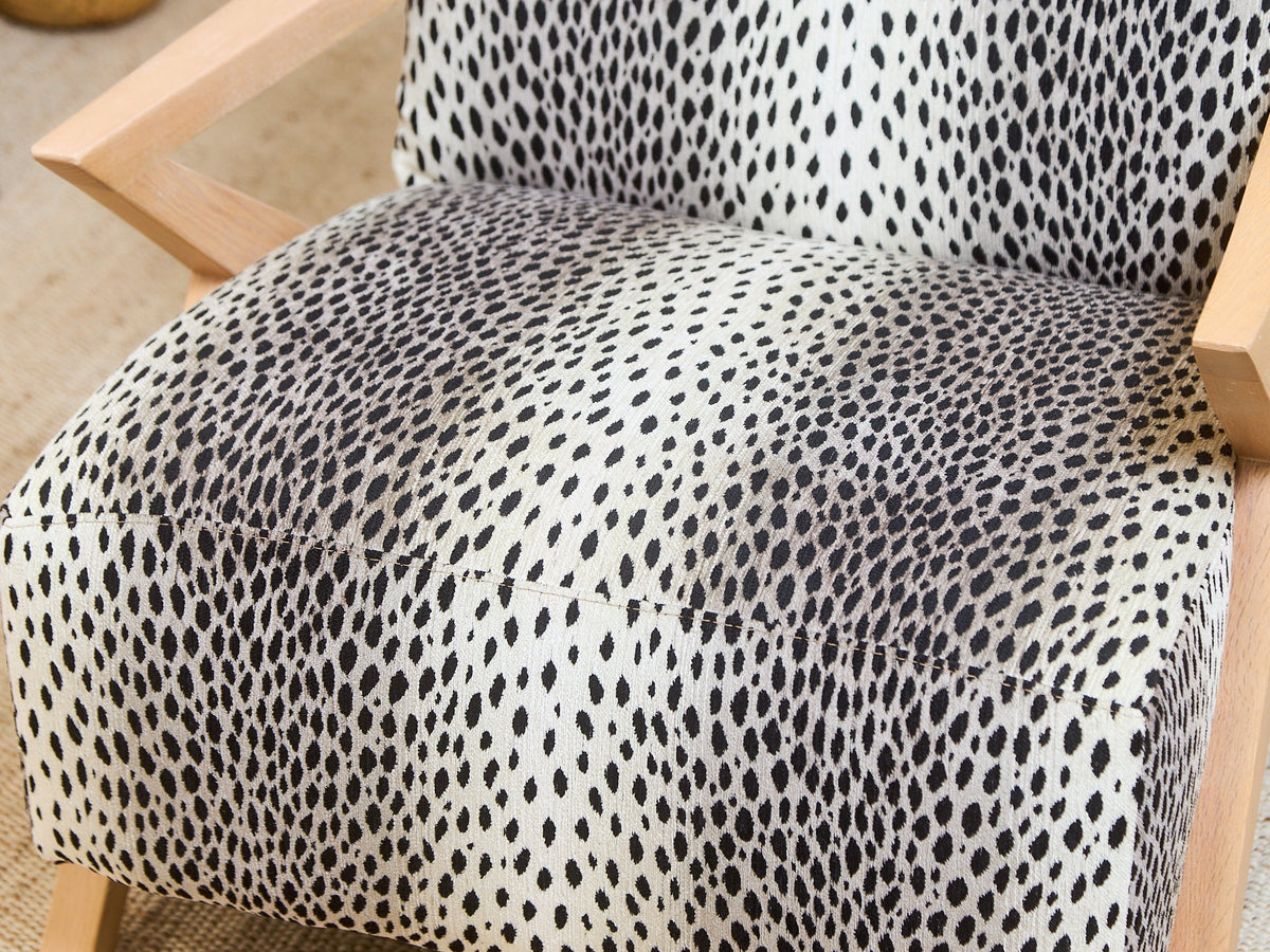 Zephyr Lounge Chair in Cheetah Upholstery