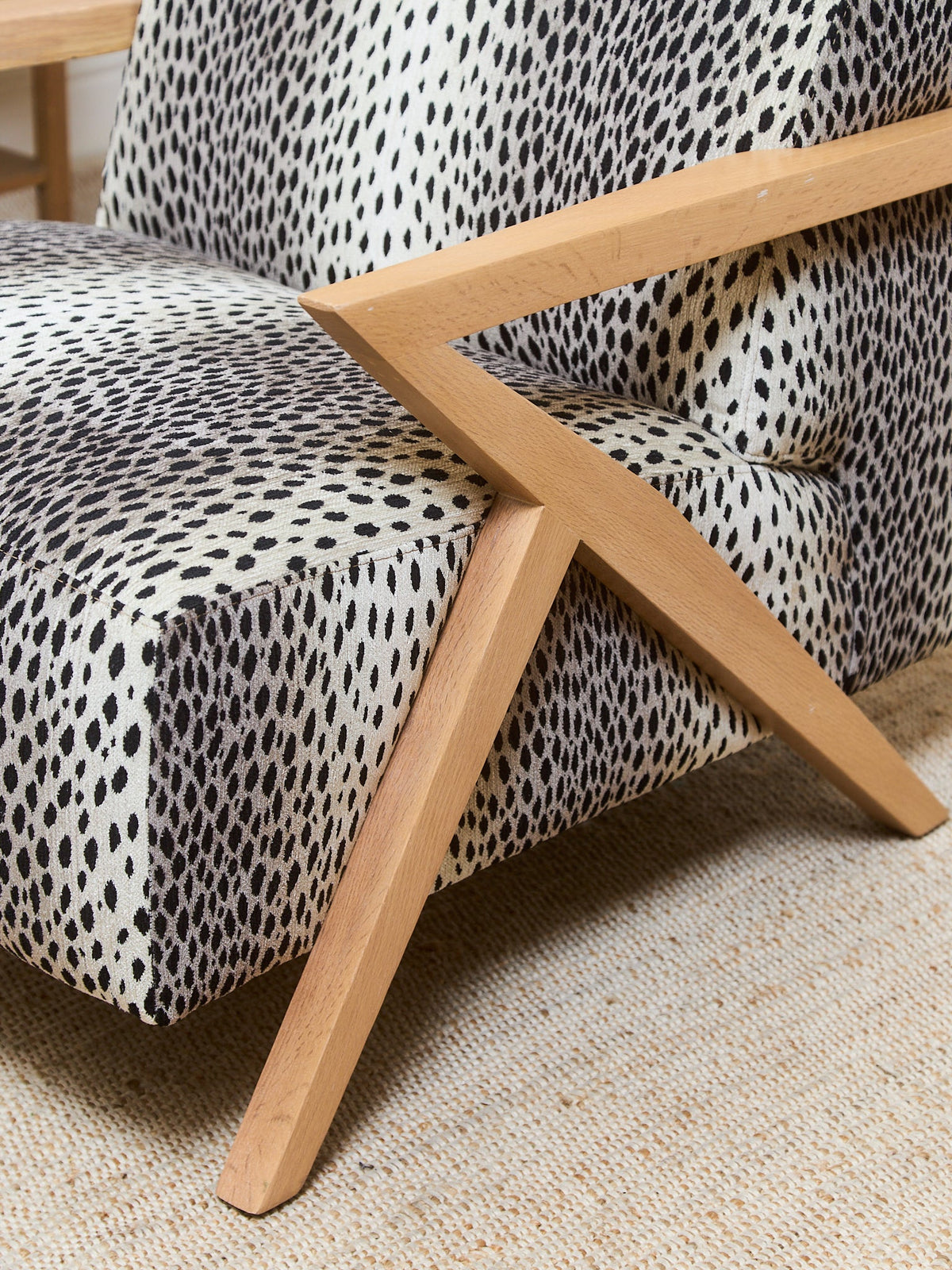 Zephyr Lounge Chair in Cheetah Upholstery