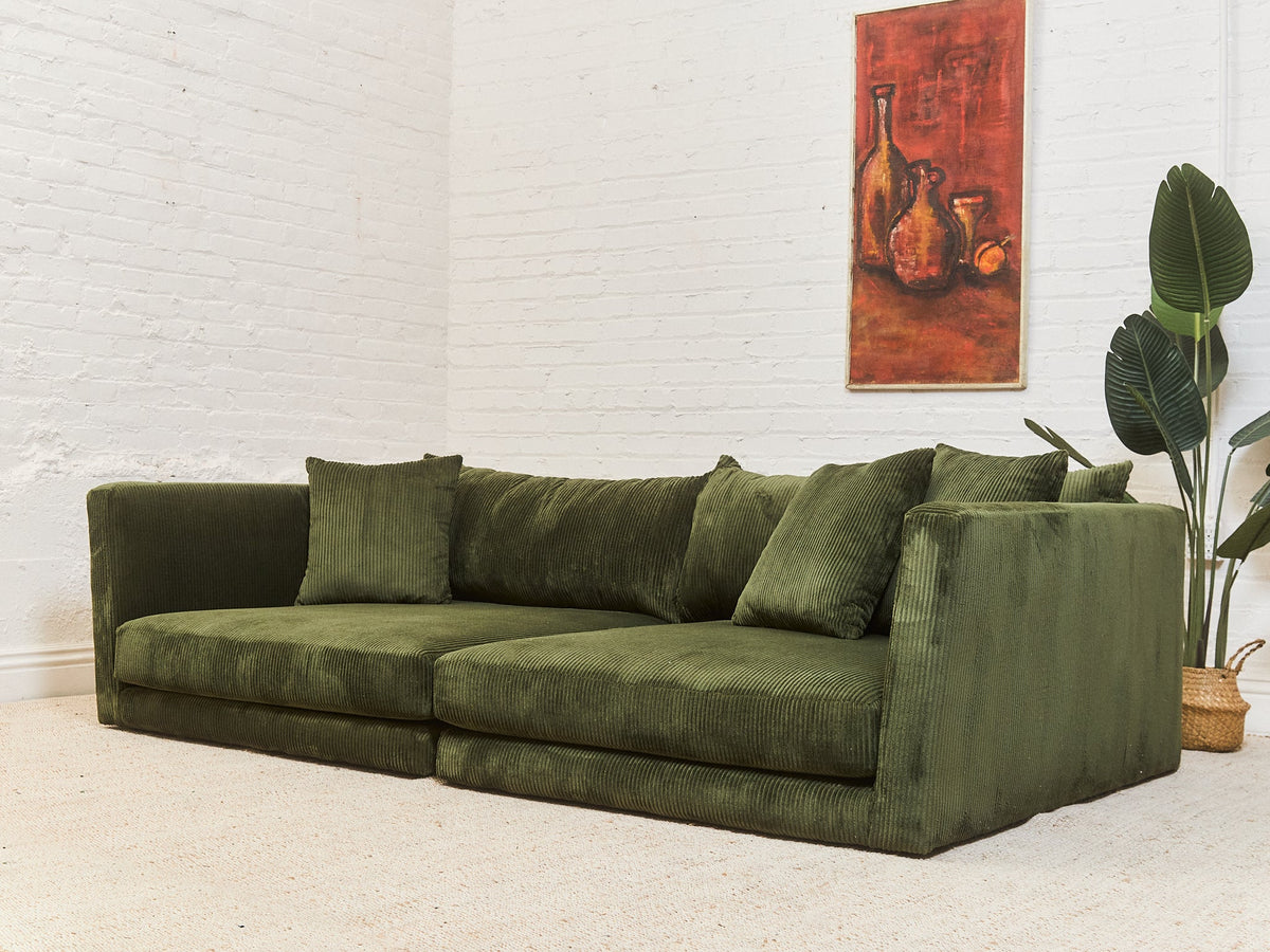Low Profile Corduroy Lounging Sofa
