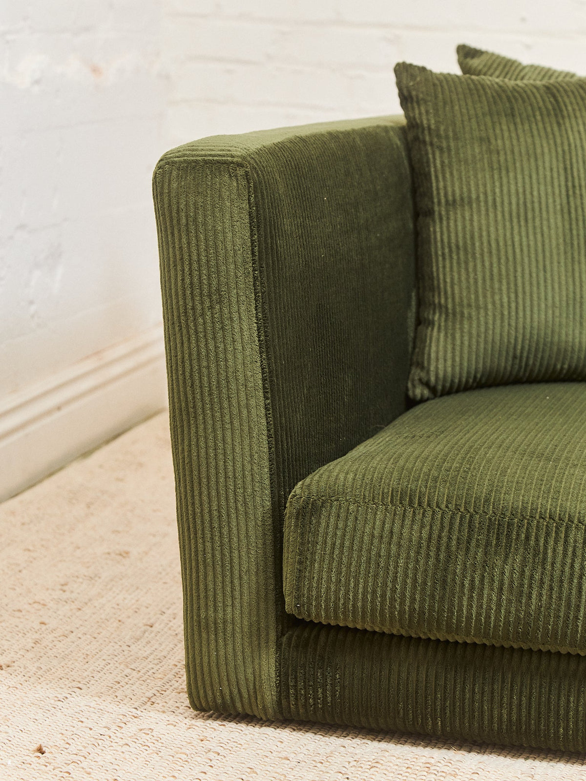 Low Profile Corduroy Lounging Sofa