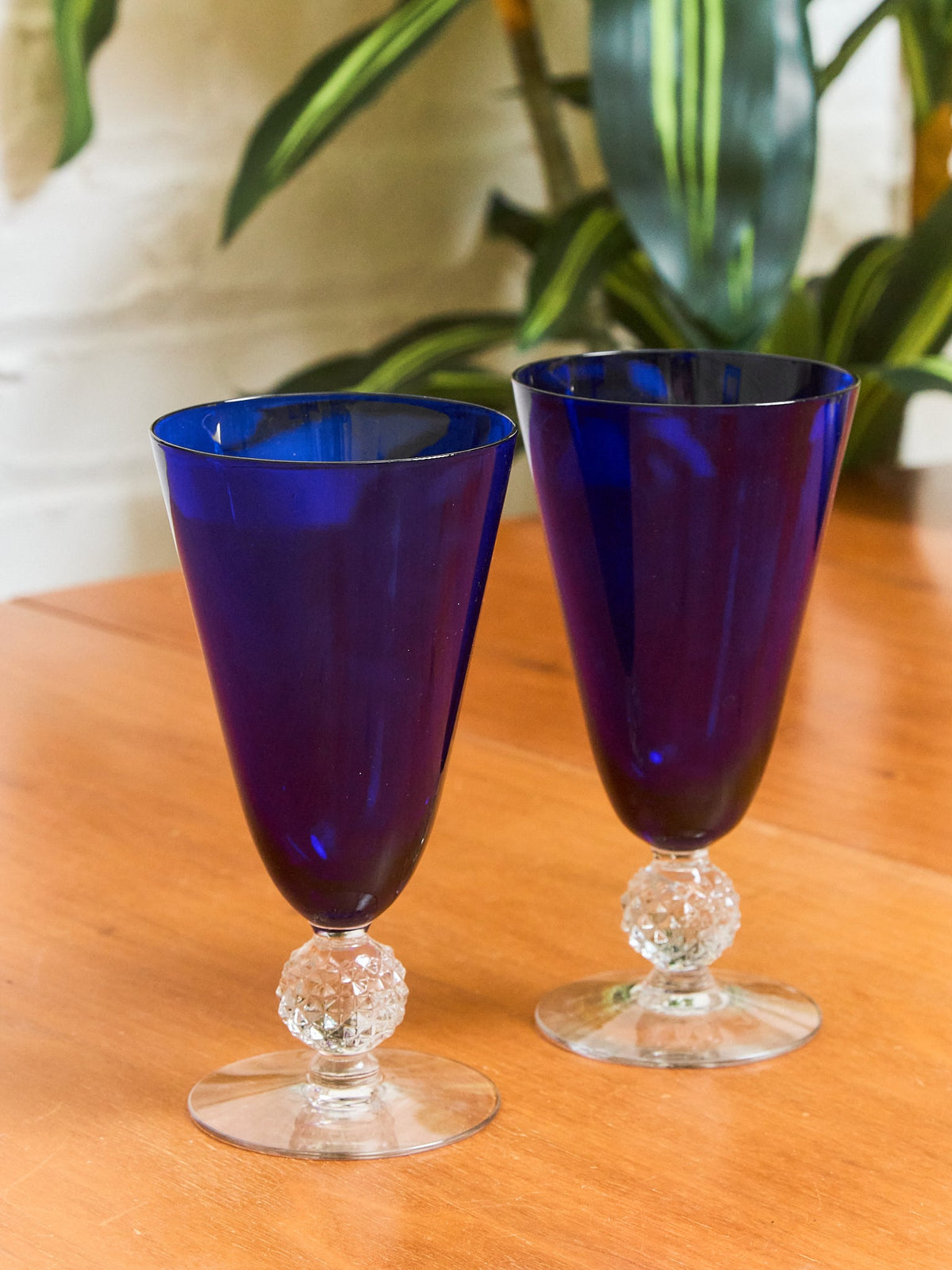 Vintage 1930s Morgantown Ritz Blue Tumblers