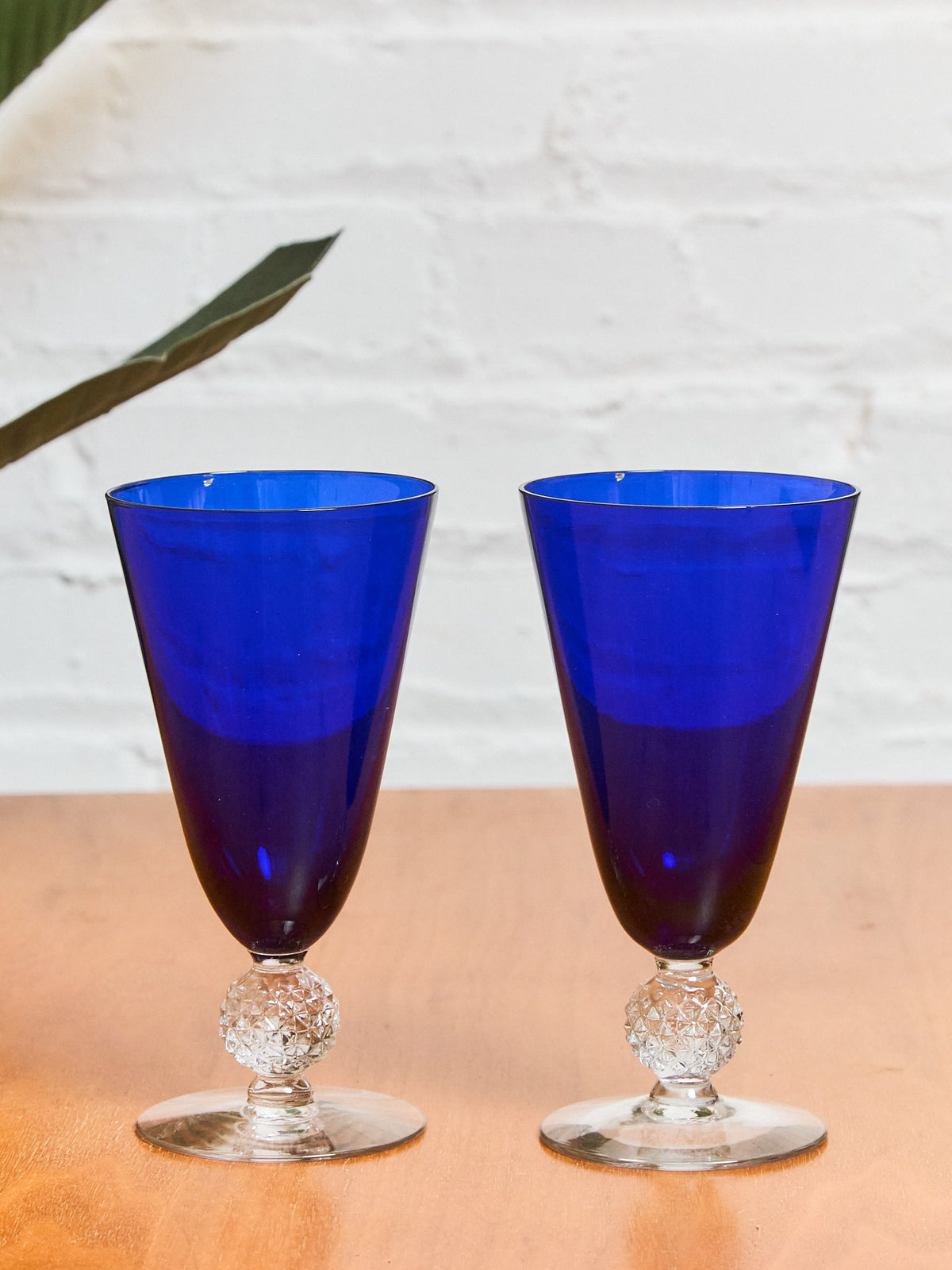 Vintage 1930s Morgantown Ritz Blue Tumblers