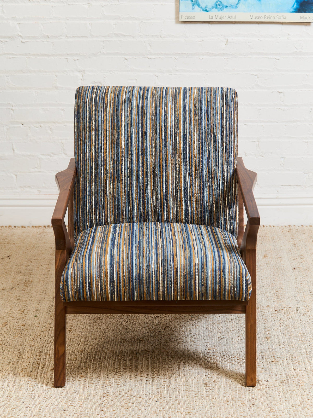 Zayden Lounge Chair in Striped Upholstery