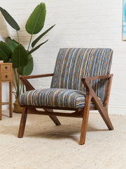 Zayden Lounge Chair in Striped Upholstery