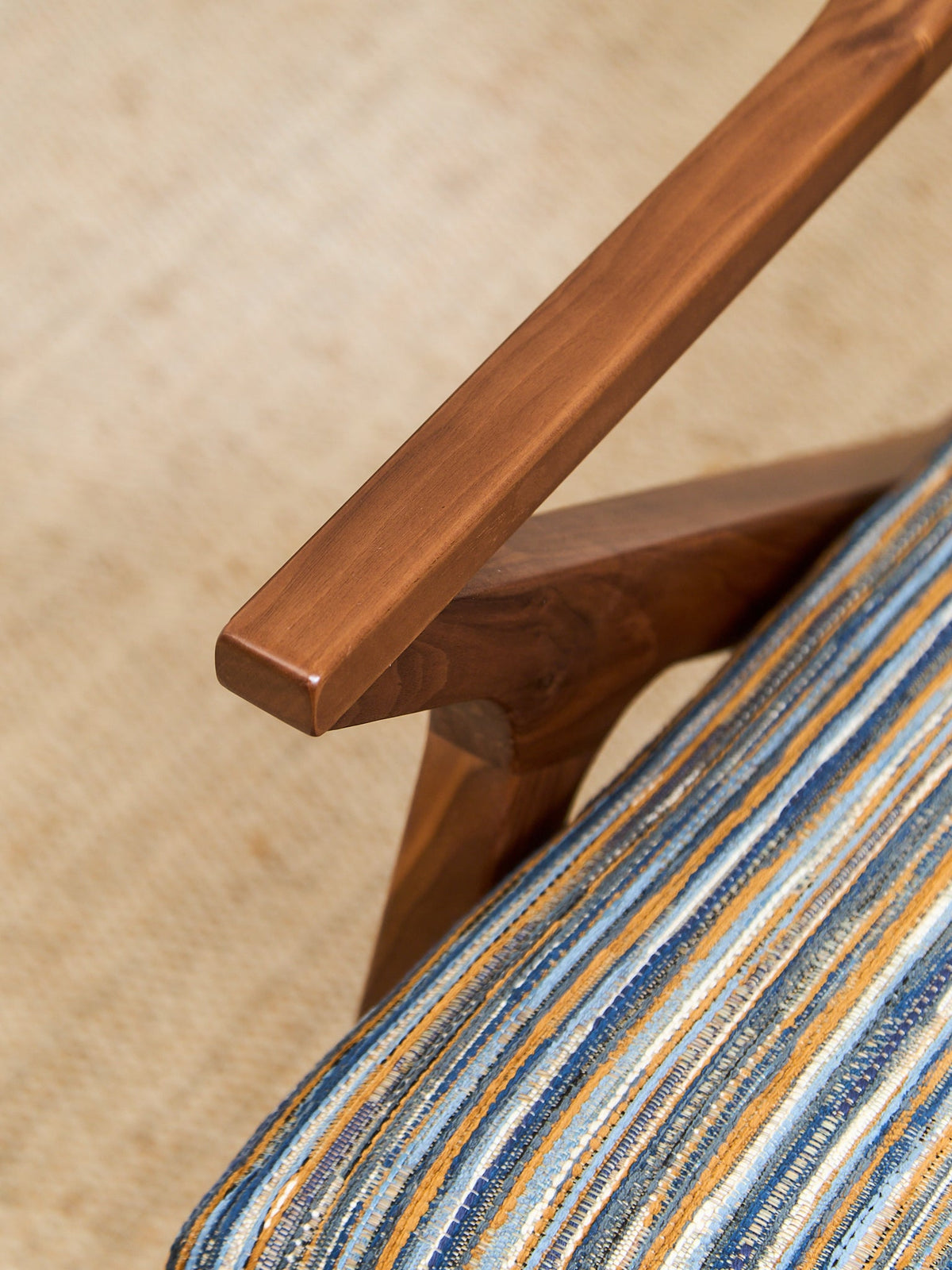 Zayden Lounge Chair in Striped Upholstery