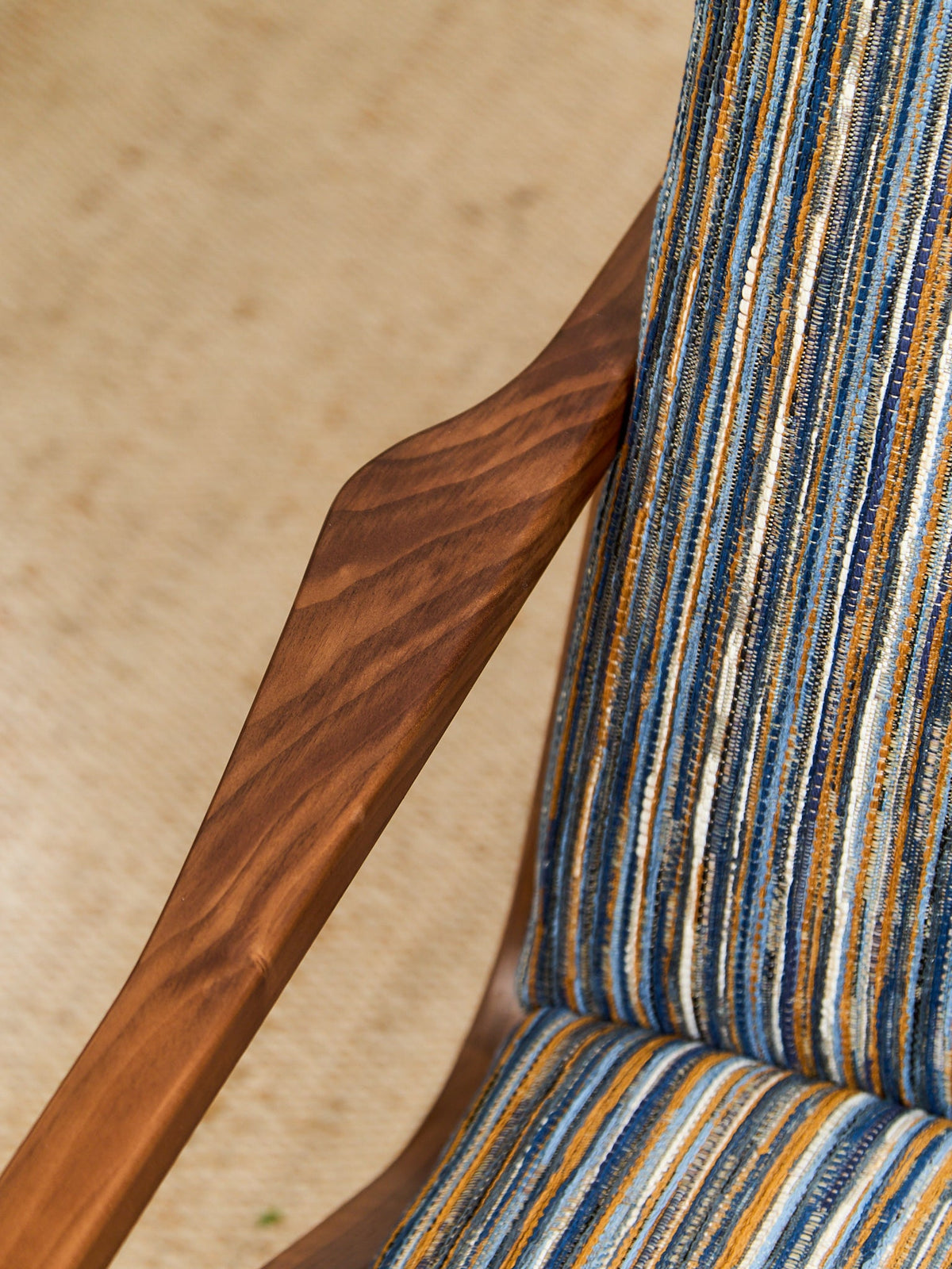 Zayden Lounge Chair in Striped Upholstery
