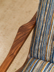 Zayden Lounge Chair in Striped Upholstery