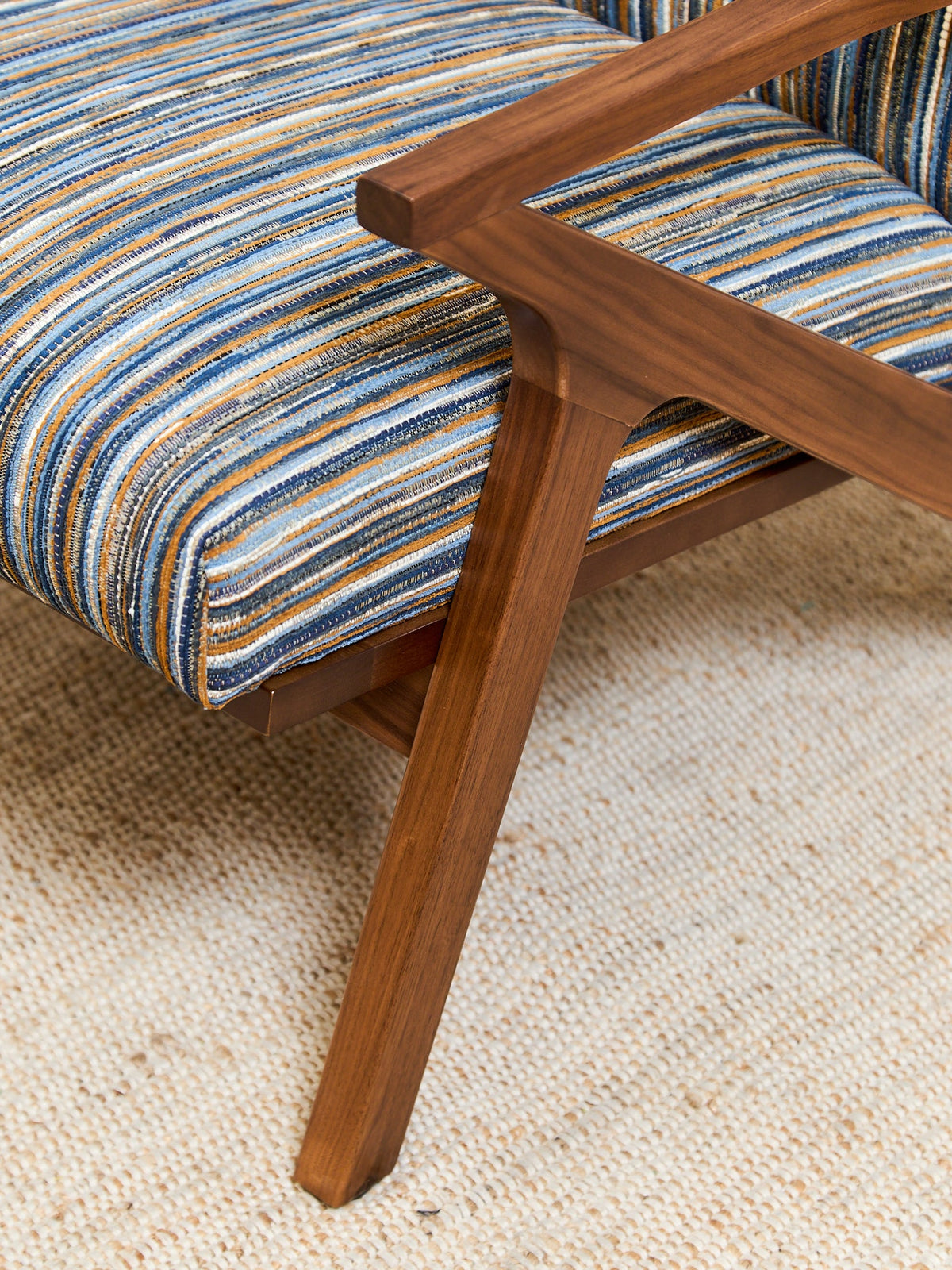 Zayden Lounge Chair in Striped Upholstery