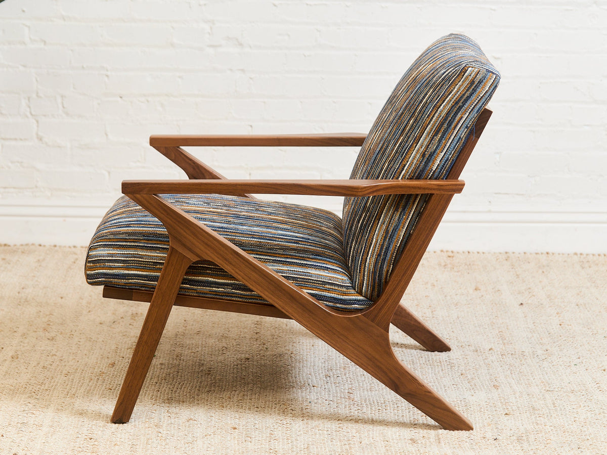 Zayden Lounge Chair in Striped Upholstery