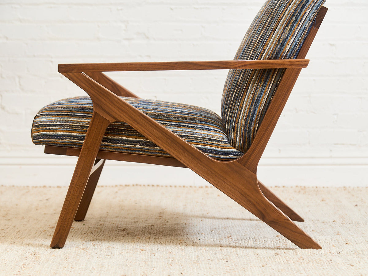 Zayden Lounge Chair in Striped Upholstery