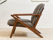 Zayden Lounge Chair in Striped Upholstery