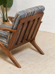 Zayden Lounge Chair in Striped Upholstery
